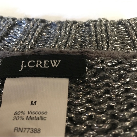 J Crew Metallic Silver Boyfriend Cardigan Size M - Picture 7 of 8